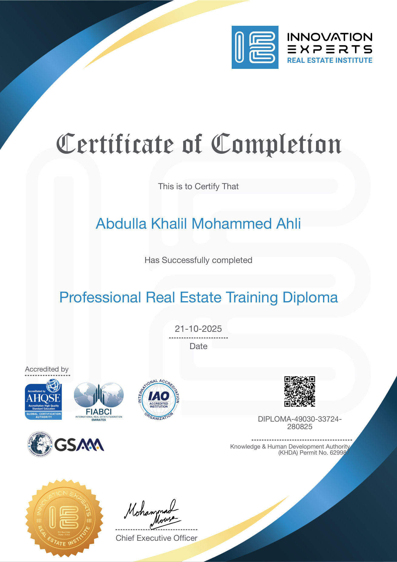 Professional Real Estate Training Diploma